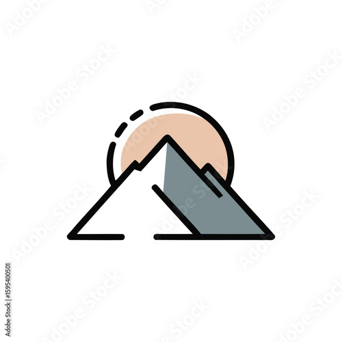 Mountain landscape icon vector logo business template