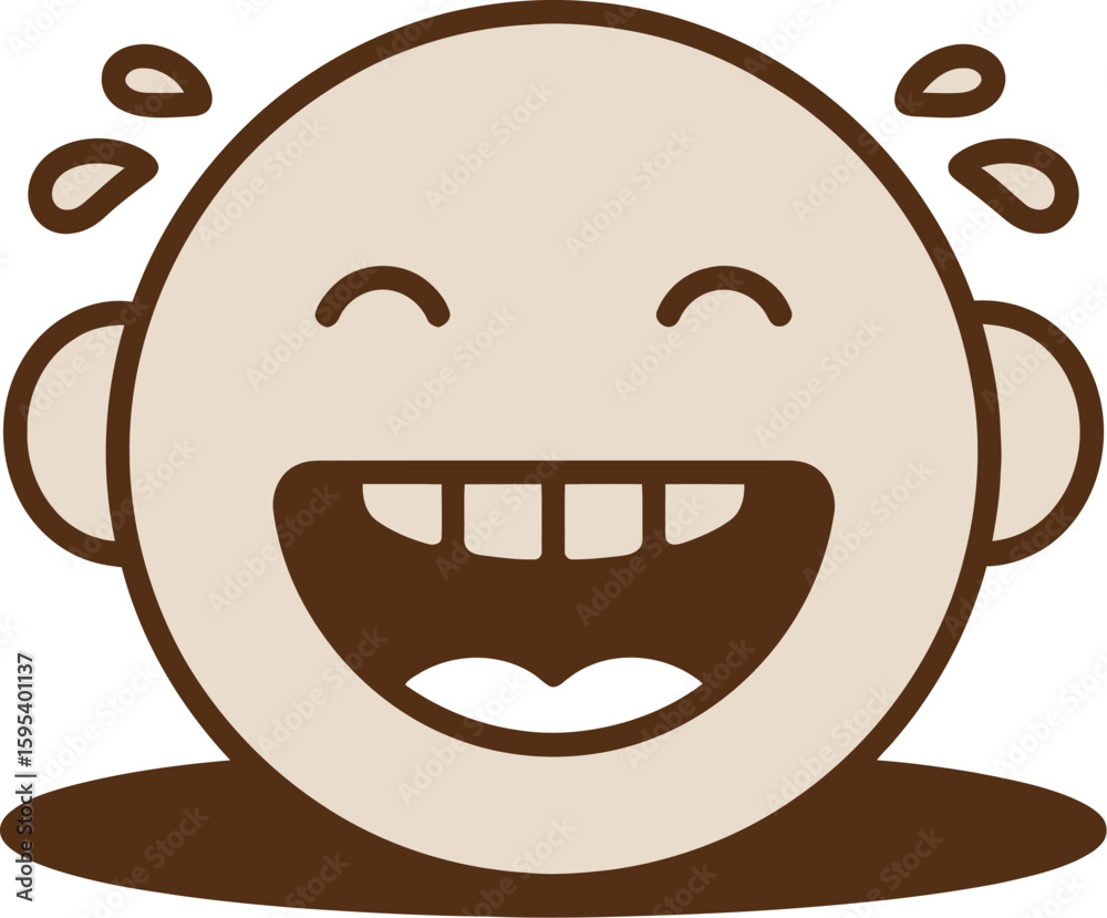 Obraz premium Happy Laughing Emoji Cartoon Character Illustration
