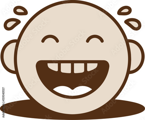 Happy Laughing Emoji Cartoon Character Illustration