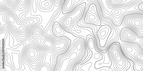 Abstract topography wave lines pattern on white background, topographic contours map background, geographic contour map vector background, White paper curved reliefs for background.