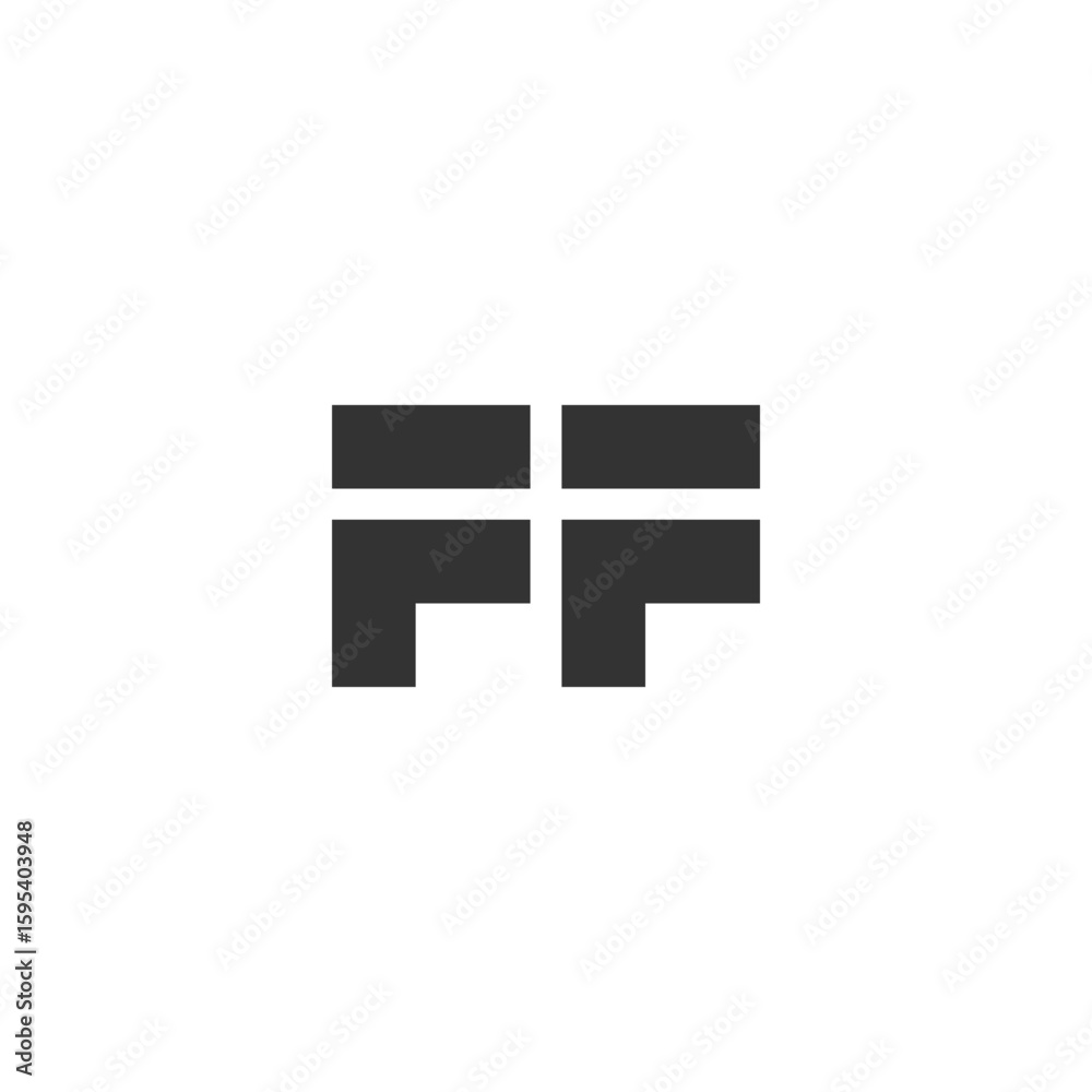 Obraz premium Modern FF or FP Flag Cross Logo for Healthcare and National Health Initiatives. 
