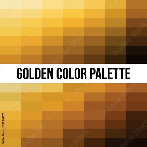 Gold color palette set, vector with various gold colors.	