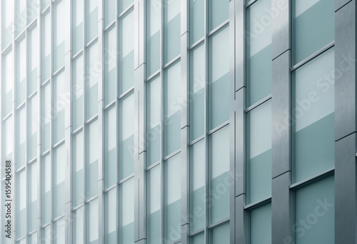 Wallpaper Mural Minimalist Office Tower Close-Up with Frosted Glass and Steel | Elegant Architectural Detail Torontodigital.ca