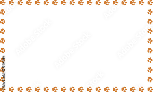 Brown Paw Print Border Frame for Pet Designs