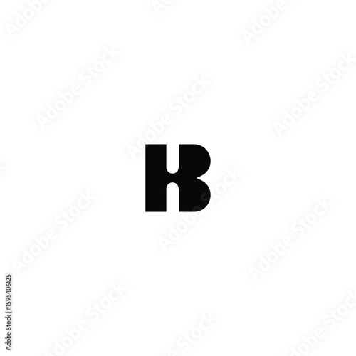 Modern and Minimalist HB or BH Monogram Logo with white background. 