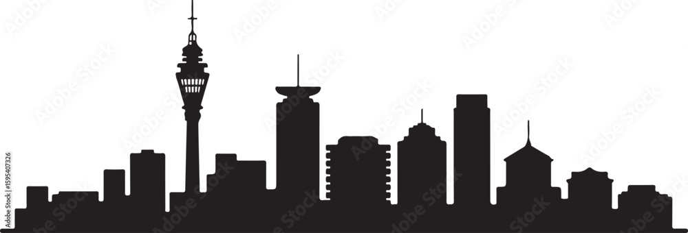 Obraz premium Johannesburg skyline silhouette vector Hillbrow Tower African city