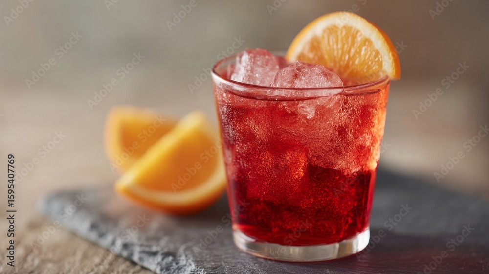 Crimson-hued cocktail with citrus zing, reminiscent of Italian Aperitivo hour, evokes solstice celebrations and cherry blossom festivals Crimson-hued cocktail with citrus zing, reminiscent of Italian Aperitivo hour, evokes solstice celebrations and cherry blossom festivals