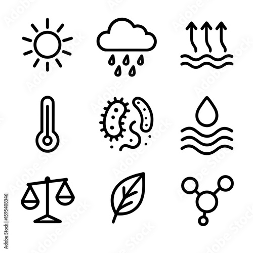 Chinese icon no compost symbol microbes process icons nitrogen vector source equally