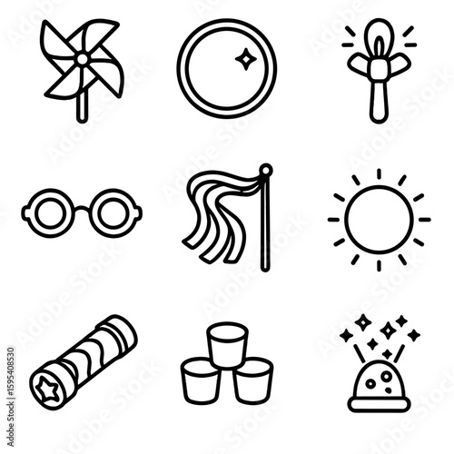 No color typography modern vector speech sensory toy kaleidoscope icons punctuation equally