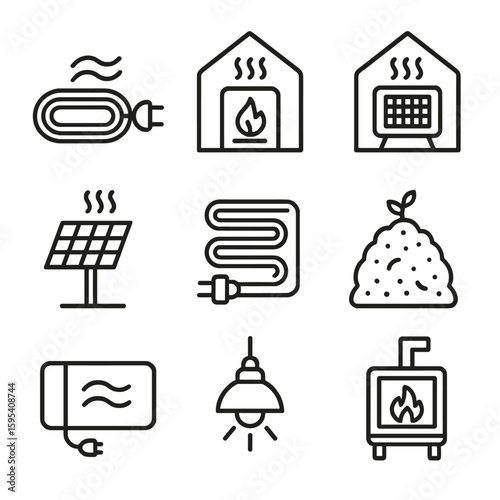 Heating uniform heat letters pipes grid chinese greenhouse icon icons per typography