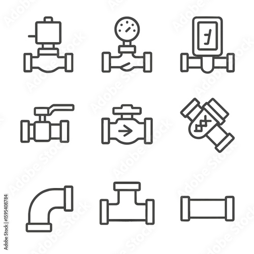 Letters spaced icon icons punctuation end vector flow per water solenoid no