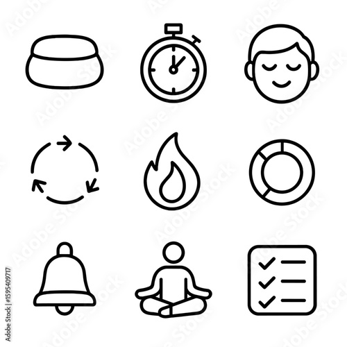 Icons icon streak characters mindful chinese per tools labels circle meditation checklist