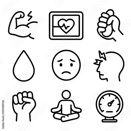 Transparent tense characters stress no grid scale icons icon pressure equally vector