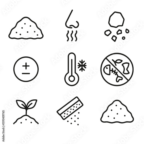Dark sieve compost crumbling vector scraps maturity neutral cyrillic icon no emojis