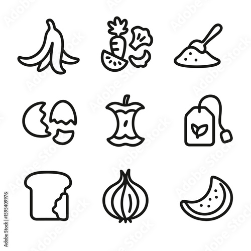 Modern icon coffee vector skin banana no compostable icons chinese bubbles food