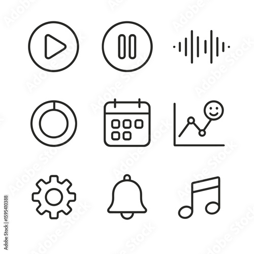 Marks icons vector per set isolated app cyrillic detailed icon meditation no