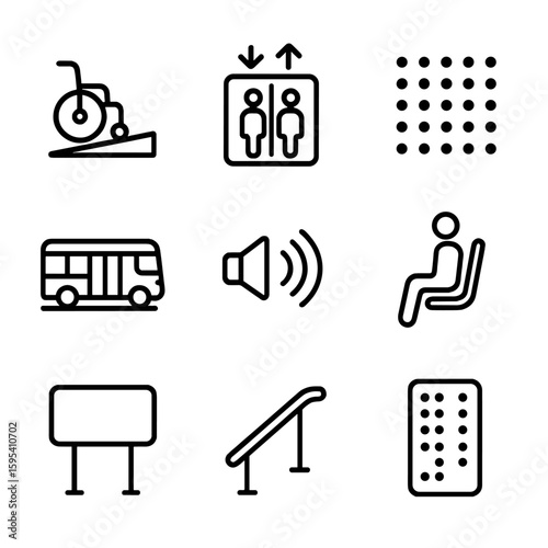 Beacon icon accessibility floor vector display icons transport priority visual audio vehicle