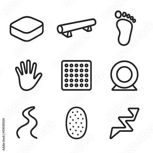 Cyrillic typography no set punctuation vector icons path jump sensory target balance