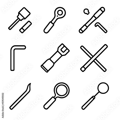 Icon modern no characters mechanic cyrillic bar vector icons spaced wrench tool