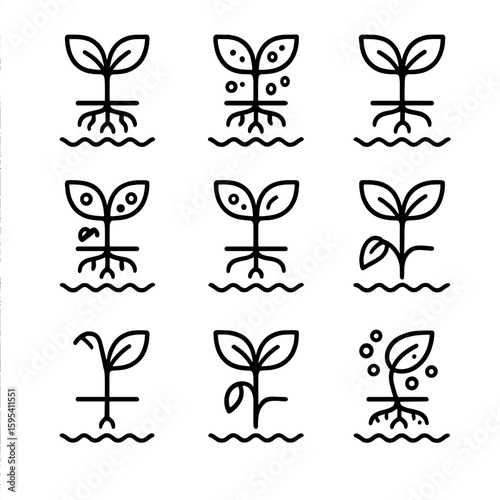 Punctuation leaf equally downy plant vector icon icons no disease isolated grid