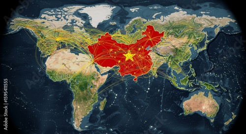 Global Connections of China - A world map highlighting China's extensive global connections through trade and travel routes