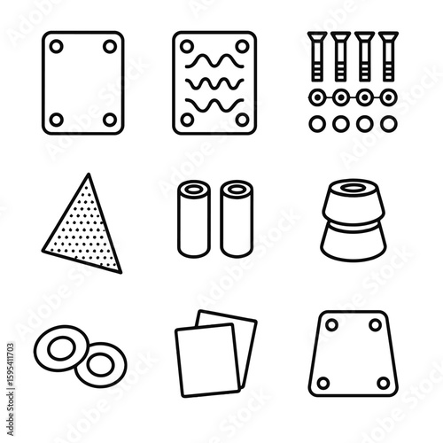 Emojis chinese vector skateboard deck icons accessory icon uniform hardware axle no