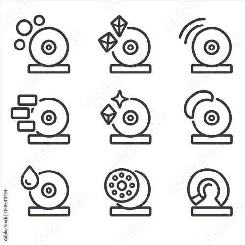 Nitride icon zirconia vector any oxide wheel icons marks grinder isolated no