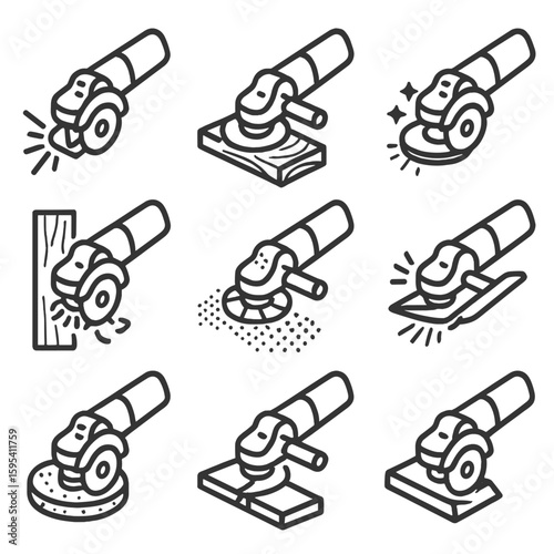 Icons captions surface no modern task detailed vector punctuation grinder icon characters