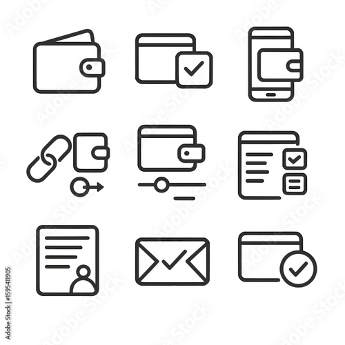 App select vector no permission chinese icon spaced icons email detailed wallet