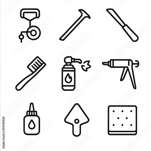 Nail per tool wire text labels vector no beehive icon icons tensioner