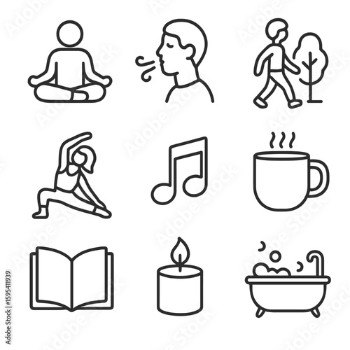Icons speech stress deep relief nature typography vector icon no detailed mug