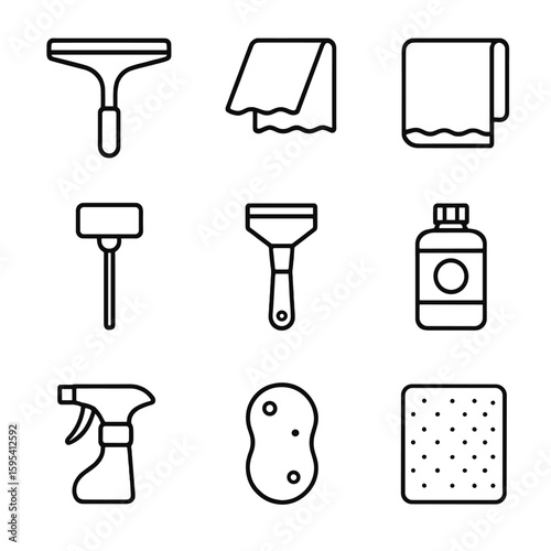 Tools polish cleaning squeegee icon cloth vector terrarium soft sponge wiper microfiber