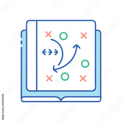 Sports playbook with strategy diagram