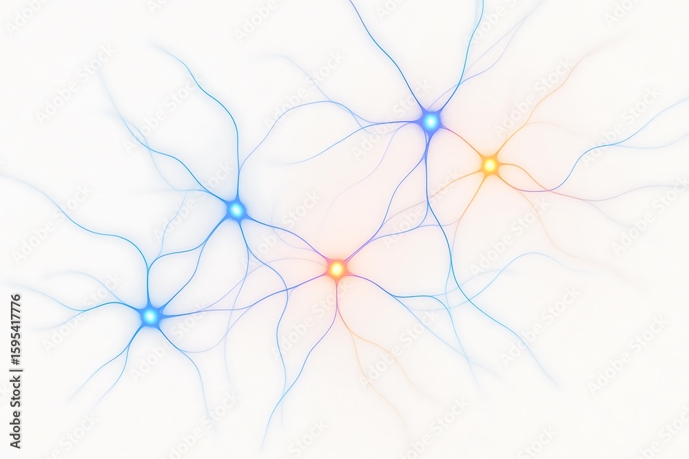 Obraz premium Neuron cells brain illustration science medical biology neural network connection system anatomy art on transparent background