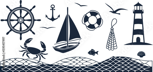 Marine and Nautical Elements Vector