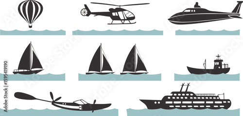 Air and Sea Transport Vector