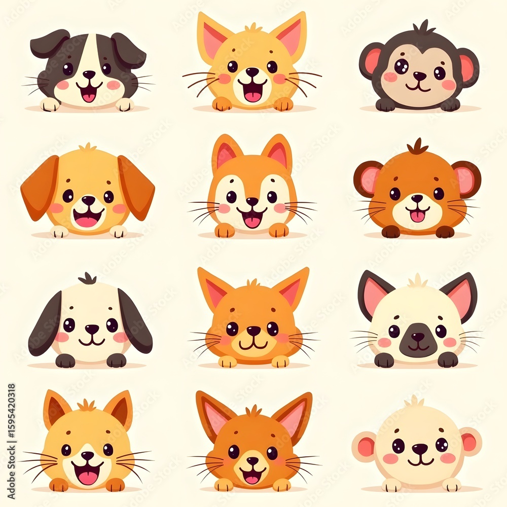 Fototapeta premium set of funny cats