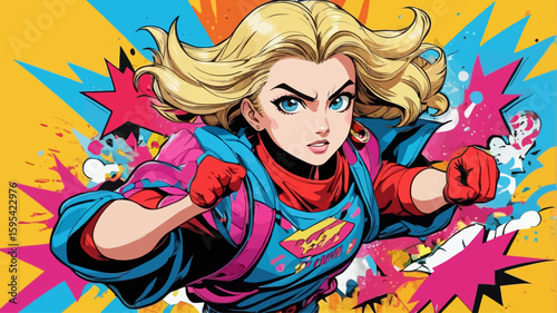 Anime-inspired character with dynamic pose and stylized text – strong appeal to youth and pop culture fans 3