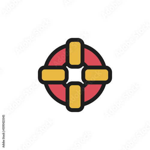 lifebuoy icon is designed in a visually appealing and easily recognizable style. It’s suitable for various visual needs such as apps, digital media, or other graphic design projects