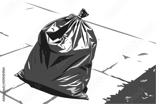  close up, glossy black plastic bag, crinkled, shiny, distorted reflection, abstract, surreal, dramatic lighting, high contrast, digital art
