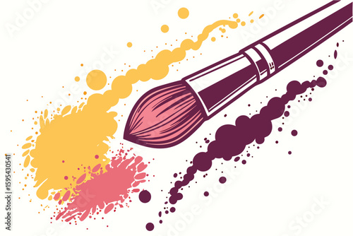  vibrant, dynamic, colorful, abstract, artistic, makeup brush, splatter, pigment, powder, holi festival, dramatic lighting, cinematic, bokeh, high contrast