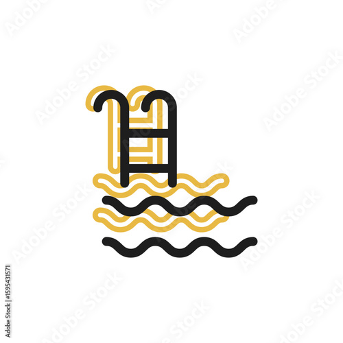 swimming pool icon is designed in a visually appealing and easily recognizable style. It’s suitable for various visual needs such as apps, digital media, or other graphic design projects