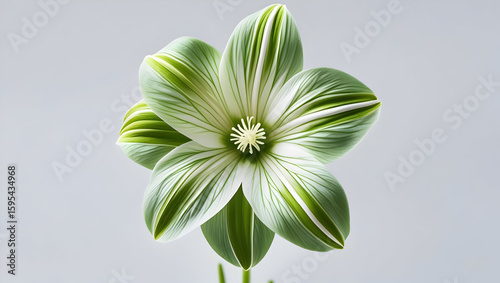 Green and White Flower isolated on transparent background  