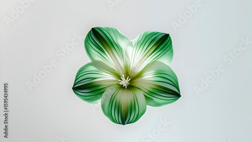Green and White Flower isolated on transparent background  