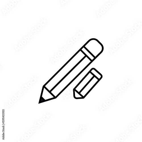 Pencil and Eraser Illustration for Drawing Supplies and Stationery Concept