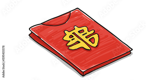 Red envelope with gold symbol for gifting in Chinese culture  