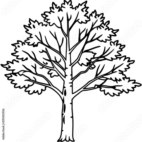 Minimal Aspen Tree Silhouette