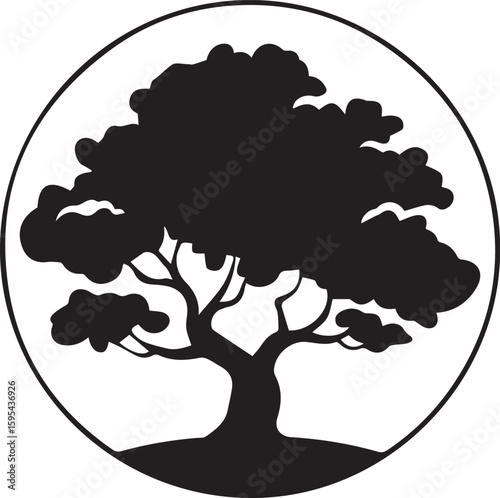 Stylized tree illustration with vibrant colors