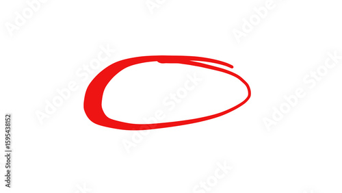 Hand drawn red circle, highlight, emphasis, design element, transparent background