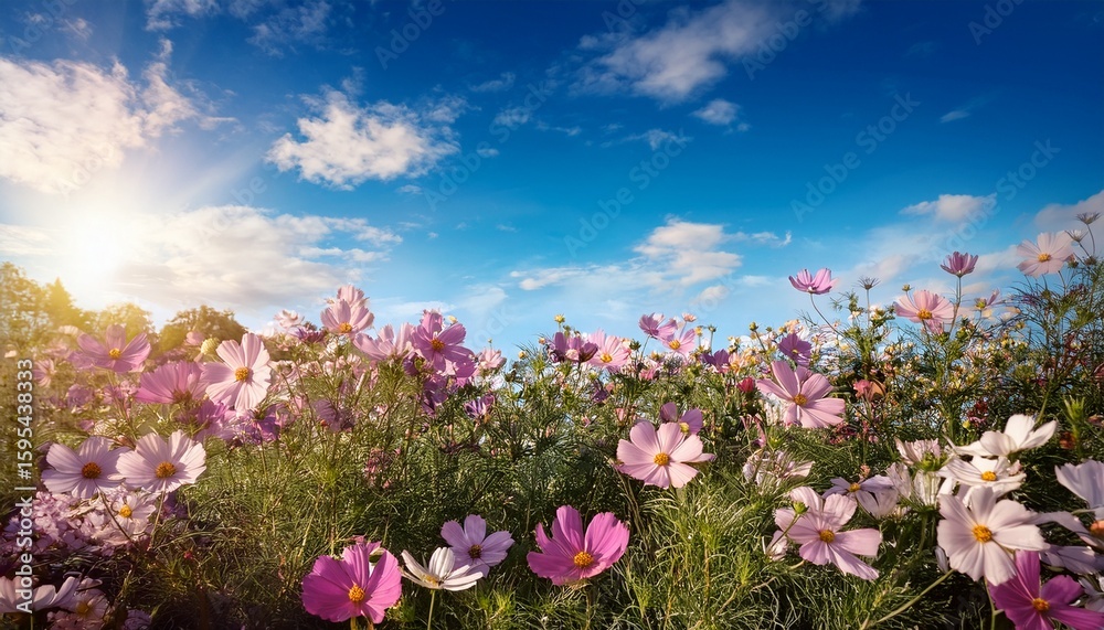 Obraz premium beautiful flowers and the blue sky